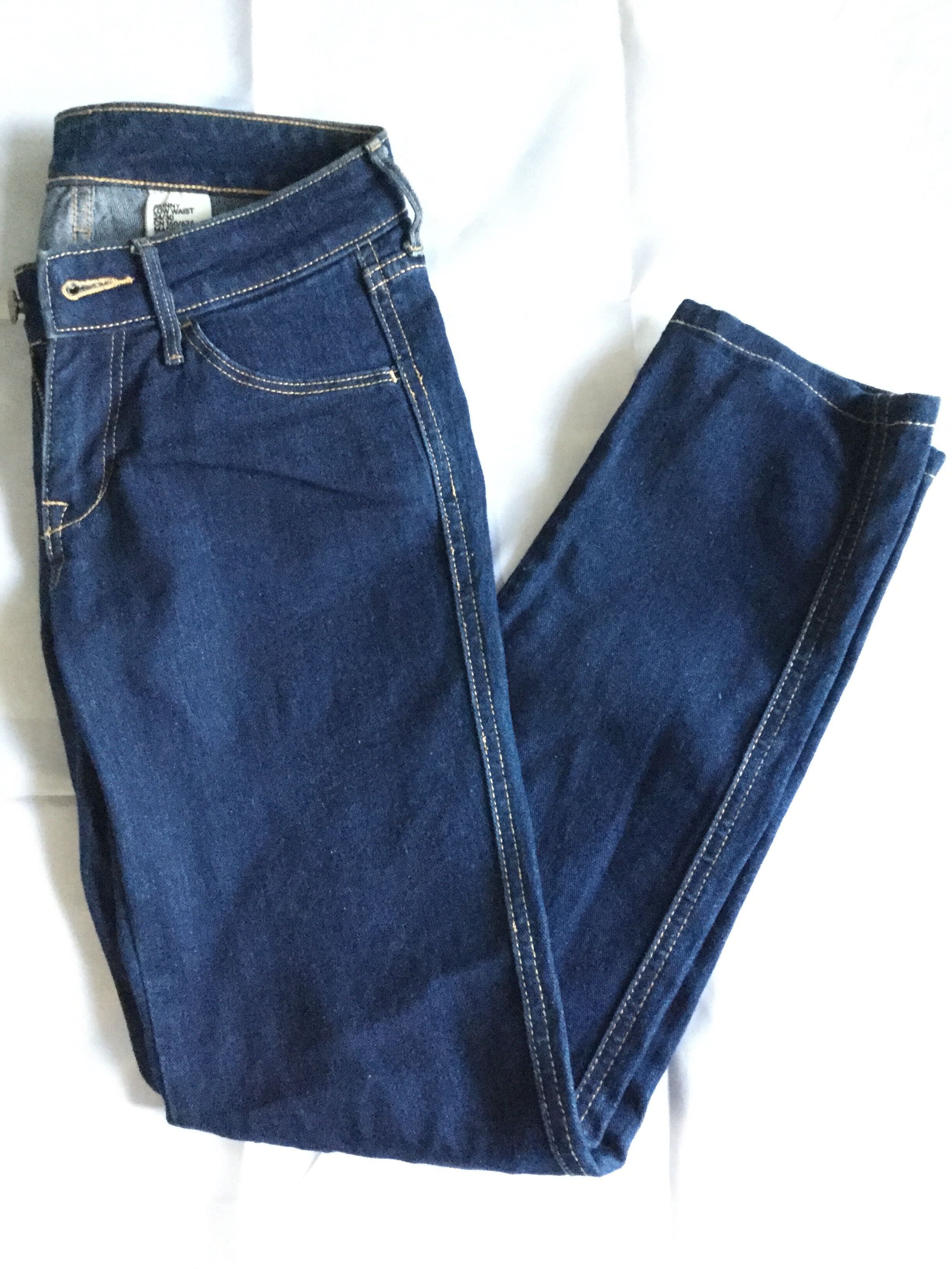 dark blue denim pants