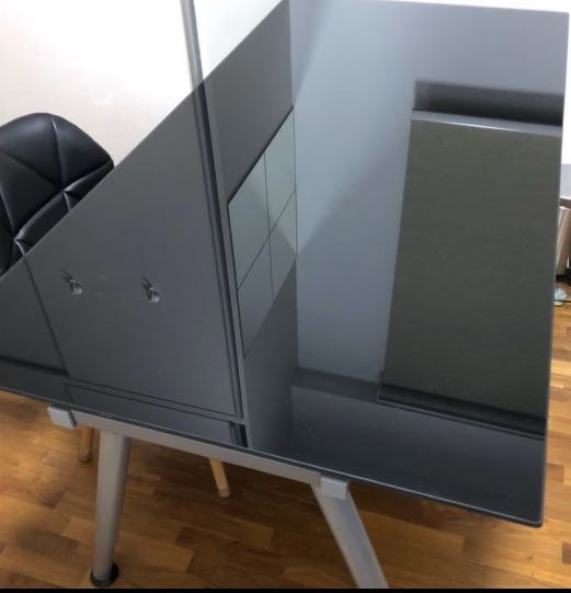 IKEA Galant Black Glass Table, Furniture & Home Living, Furniture