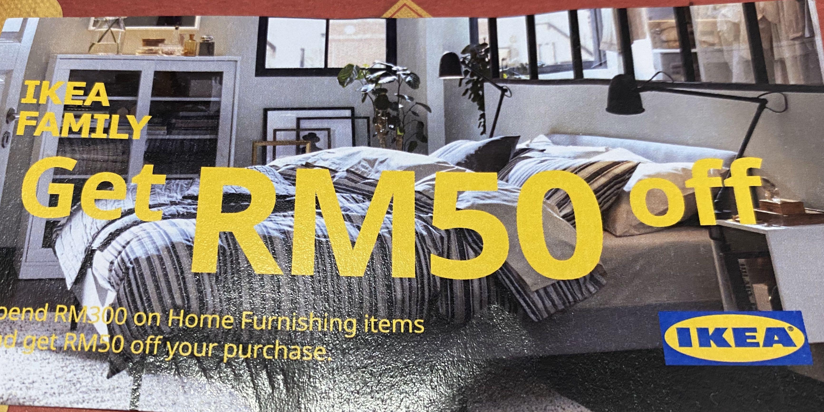 IKEA voucher Rm50 with Rm300 purchase, Tickets & Vouchers, Vouchers on
