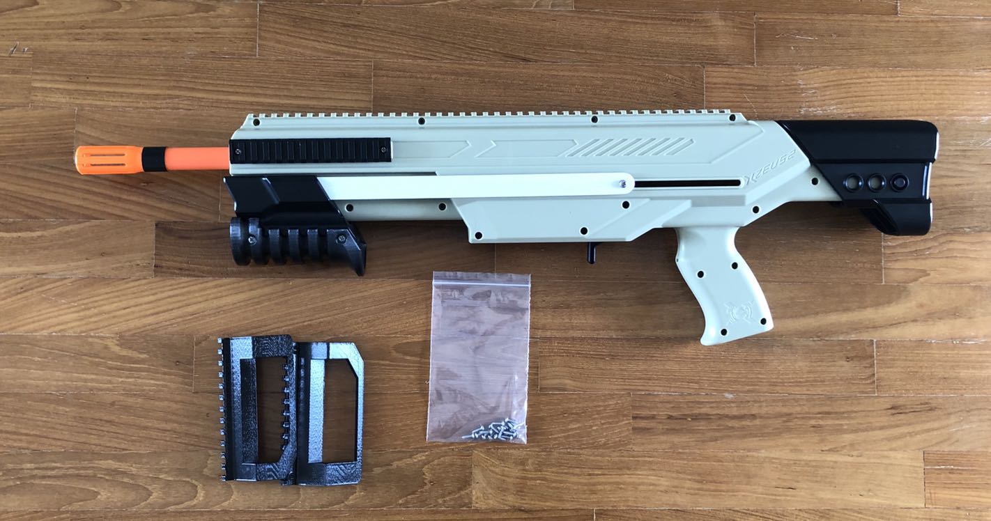 Jet blaster Xzeus II / 2 shell nerf with 3D add ons, Toys & Games