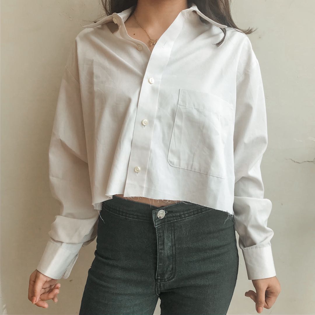 Cropped polo long sleeve new arrivals