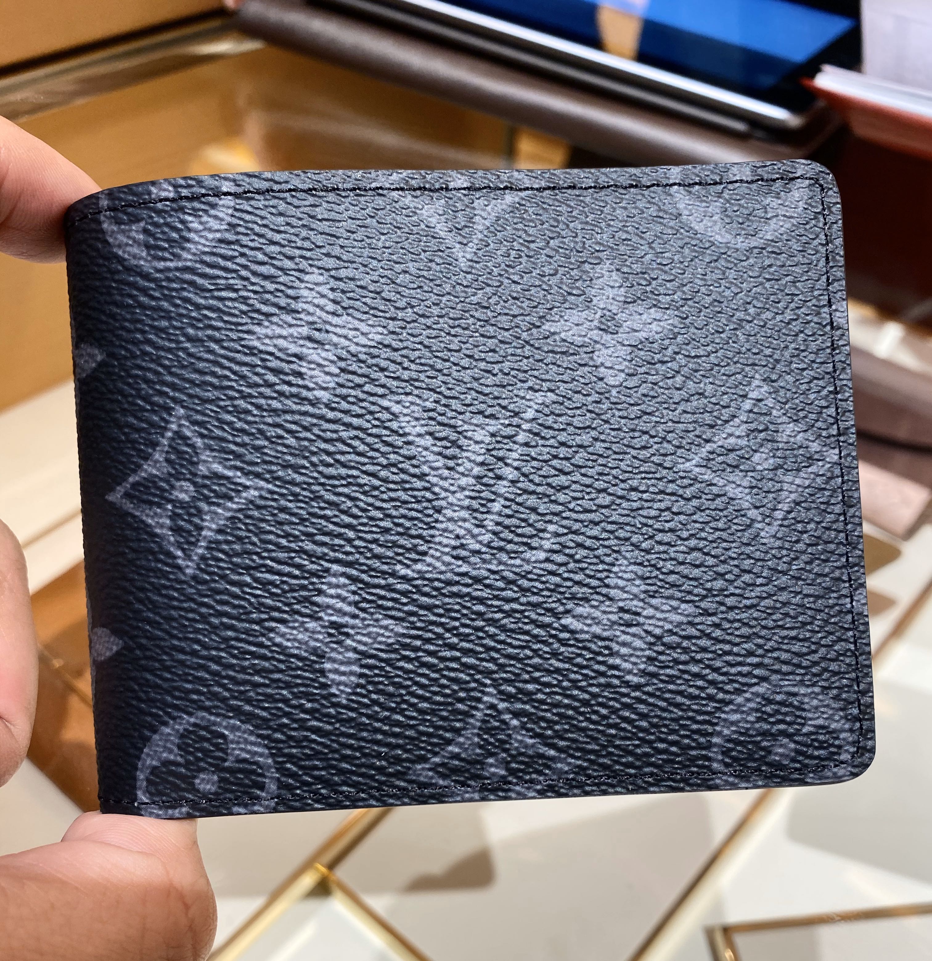 Louis Vuitton full leather slender wallet M60339 (Black), Luxury, Bags &  Wallets on Carousell