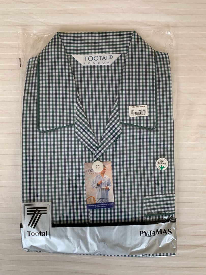 NEW TOOTAL Men Size L Pyjamas Set 100 Cotton