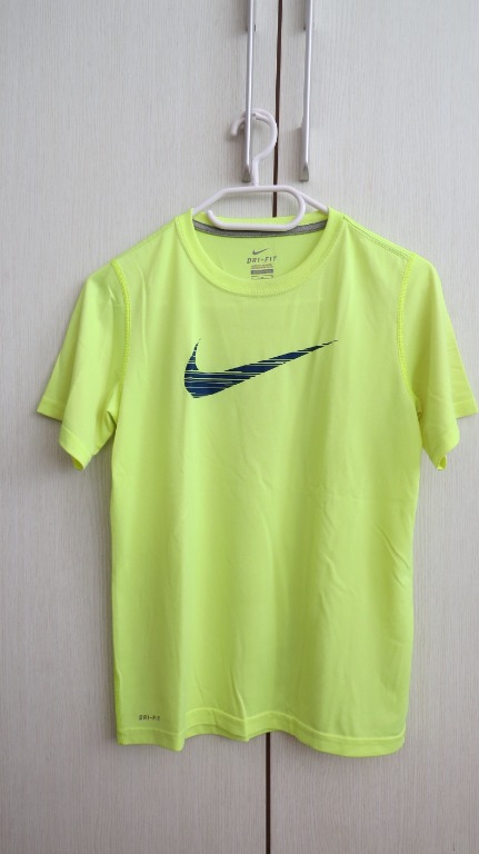 Nike DRI FIT Boys T Shirt in Lime Green Babies Kids Babies
