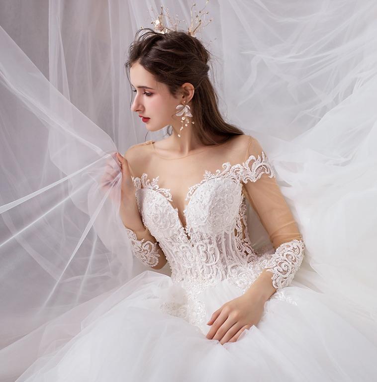 White wedding dresses with diamonds discount
