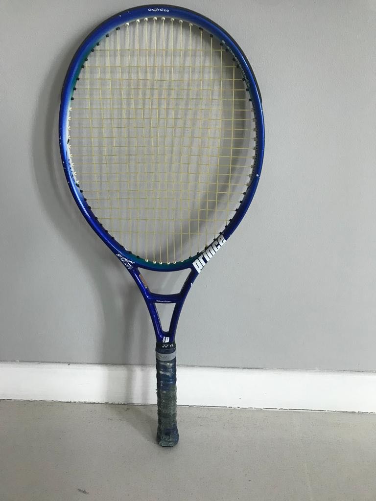 Prince straight shaft titanium tennis racket, Sports Equipment, Sports