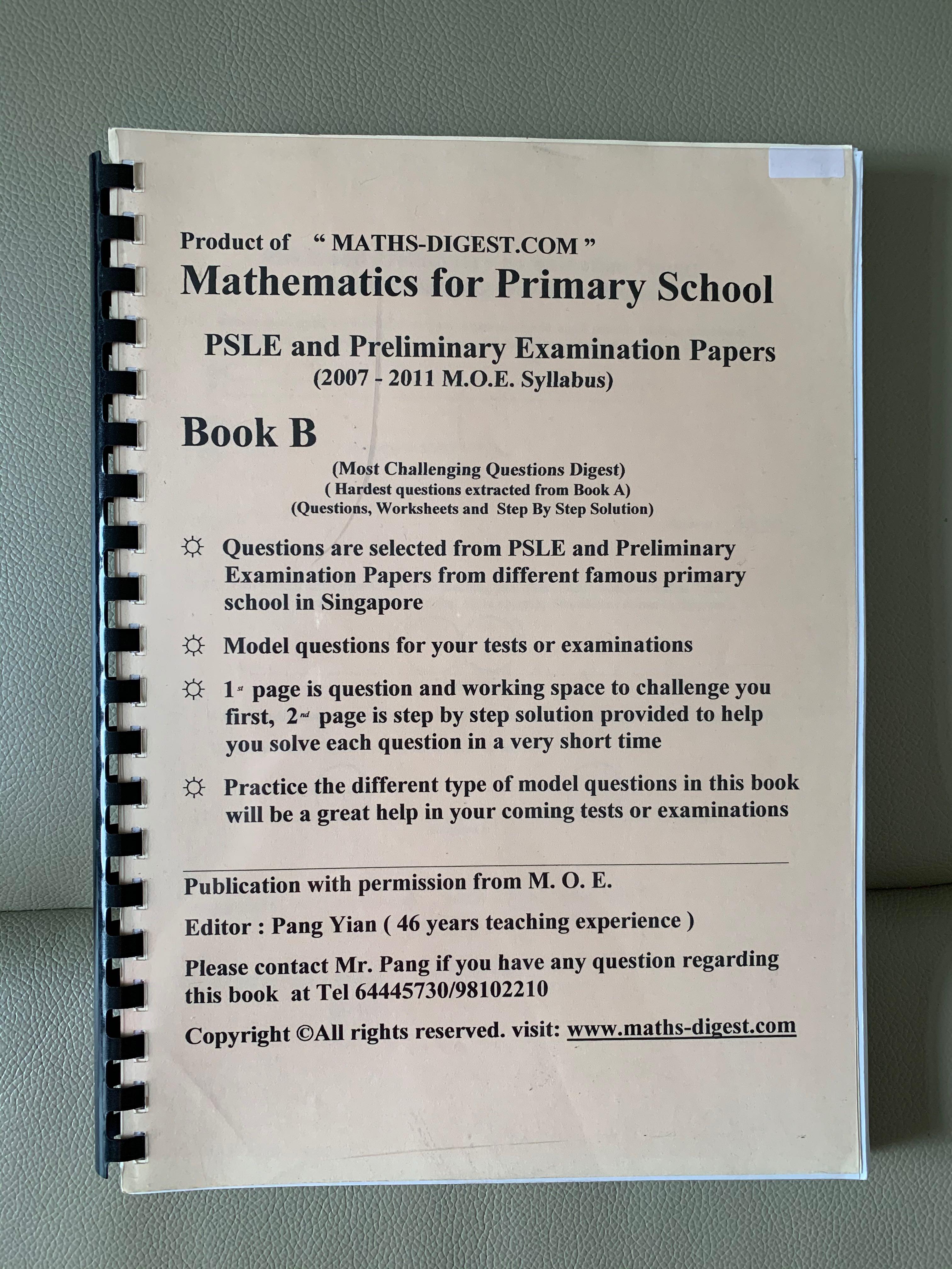 Maths Digest Psle P6 Prelims Exam Papers Books Stationery Textbooks Primary On Carousell