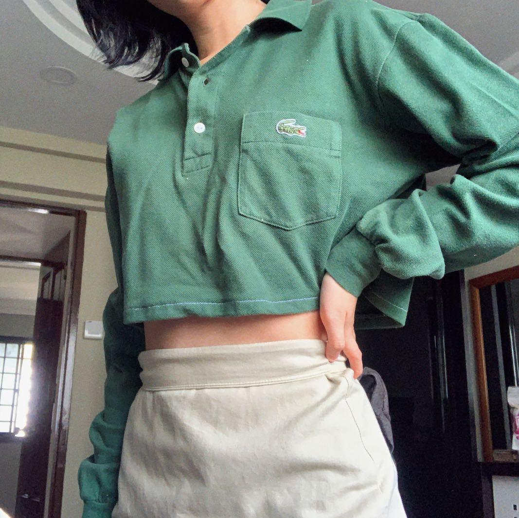 cropped lacoste polo