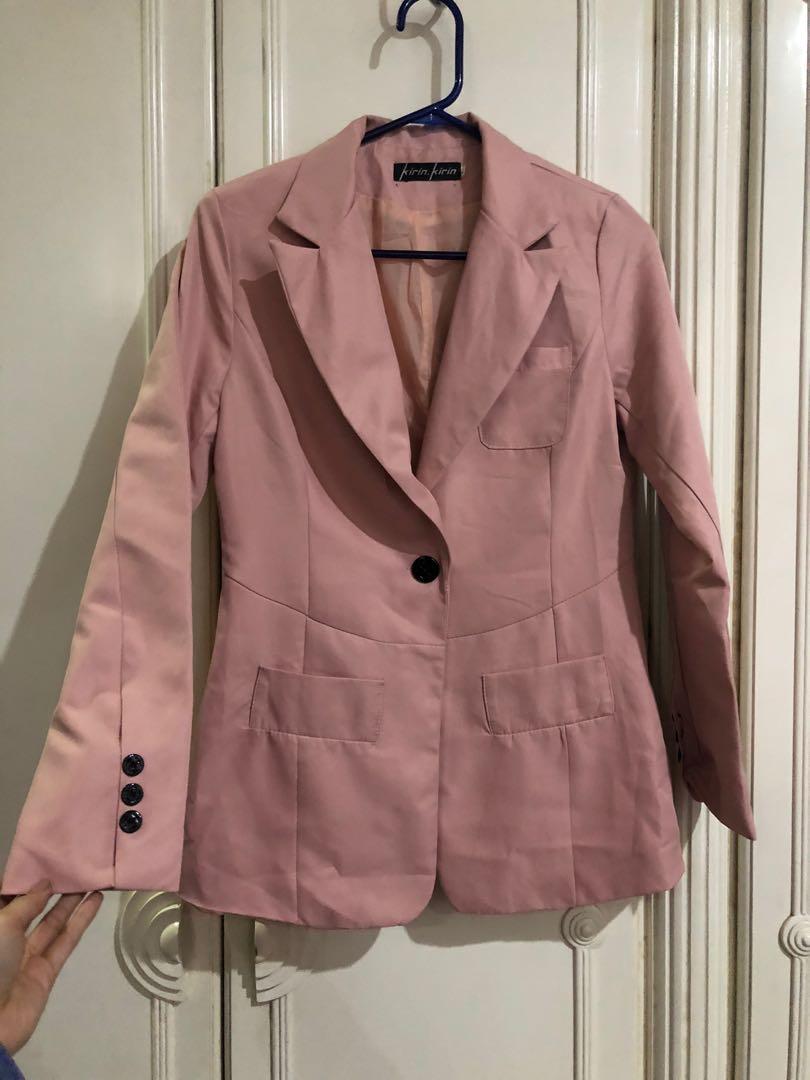 salmon pink blazer