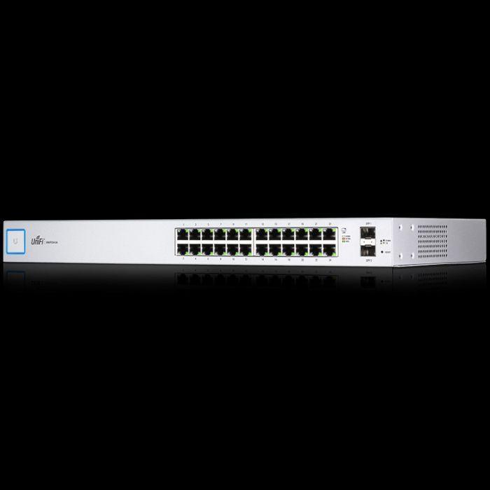 Ubiquiti UniFi Switch 24 (Category: Networking) located in Quezon City. Submitted by ann_xbs (Listing ID 272219791, Image 2). Description: Ubiquiti UniFi Switch 24 US-24 Managed Gigabit Switch with SFP Dimensions 443 x 43 x 221 mm (17.44 x 1.69 x 8.70") Weight 2.51 kg (5.53 lb), 2.60 kg (5.70 lb) with rack-mount bracket Networking Interface (24) 10/100/1000 Mbps RJ45 Ethernet Ports, (2) 1 Gbps SFP Ethernet Ports Management Interface (1) RJ45 Seri