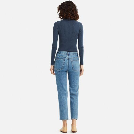 WOMEN Uniqlo U High Rise Straight Ankle Jeans (Black), Women's