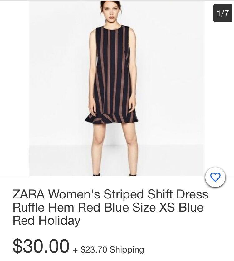 Zara Striped Ruffle Hem Dress, Women's ...