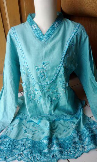 TUNIK MUSLIM / BAJU MUSLIM RENDA REAL PICT SIZE M-L KATUN ADEM