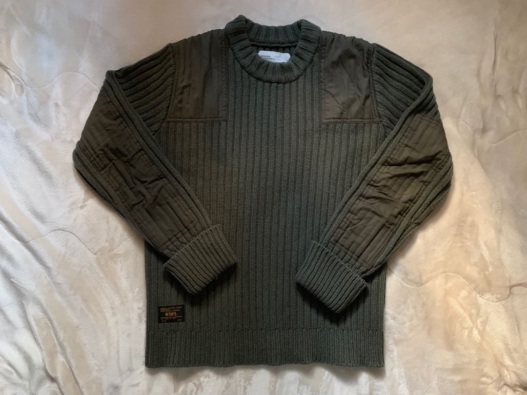 罕有新品同樣Wtaps Commander knit Olive size 1, 男裝, 外套及戶外