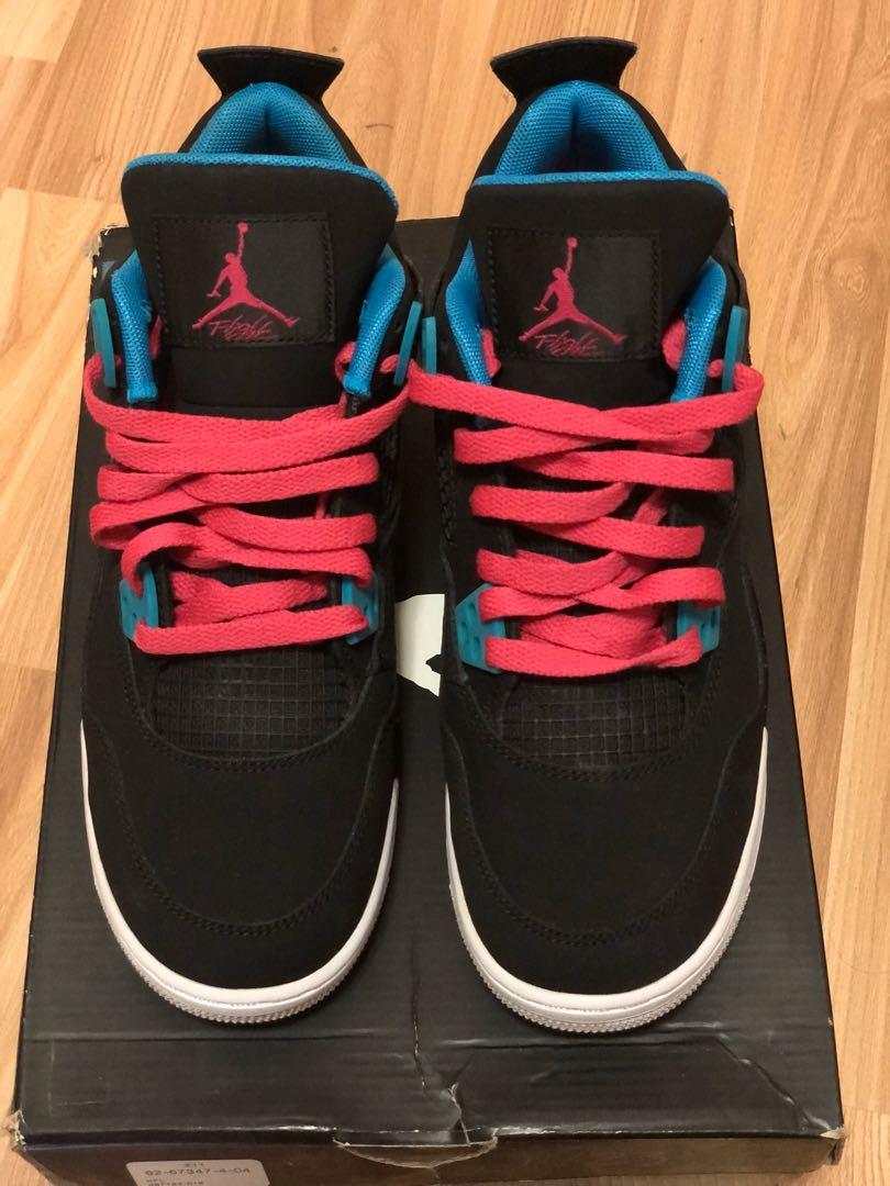 jordan 4 black pink blue