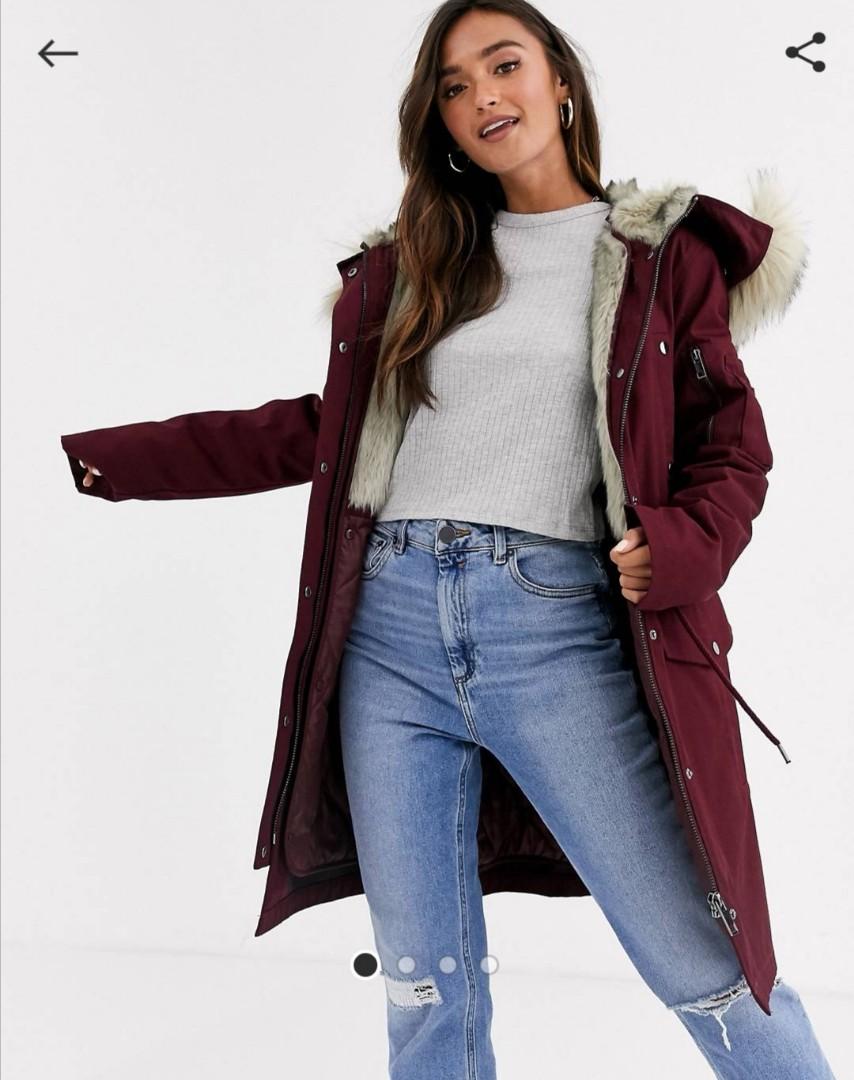 Asos red parka shop