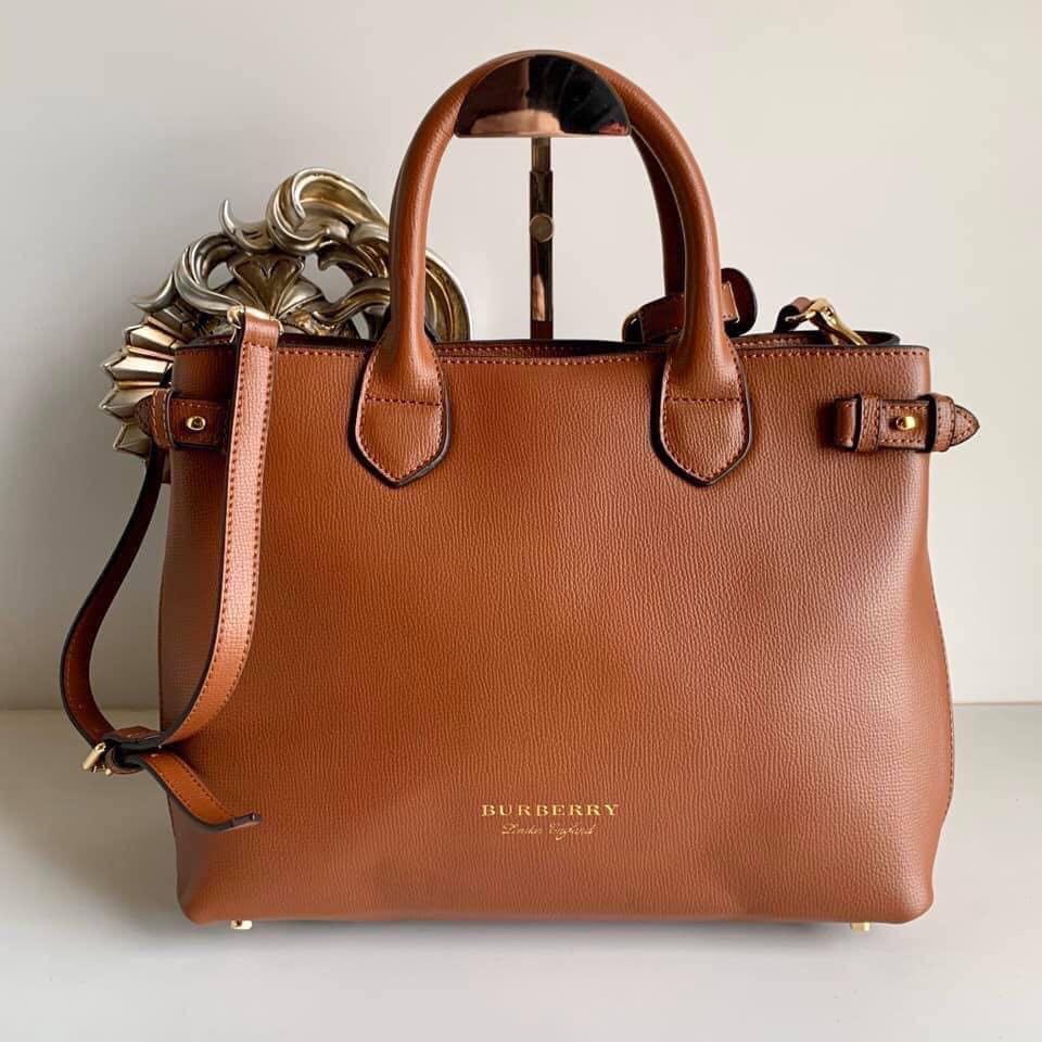 Burberry Medium Banner House Check In Leather Brown On Carousell