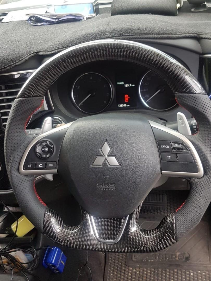 Carbon Fibre steering wheel Outlander Mitsubishi, Car Accessories