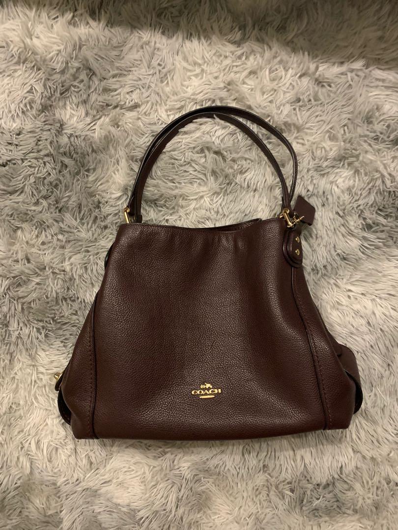 Coach edie shoulder outlet bag 31 oxblood