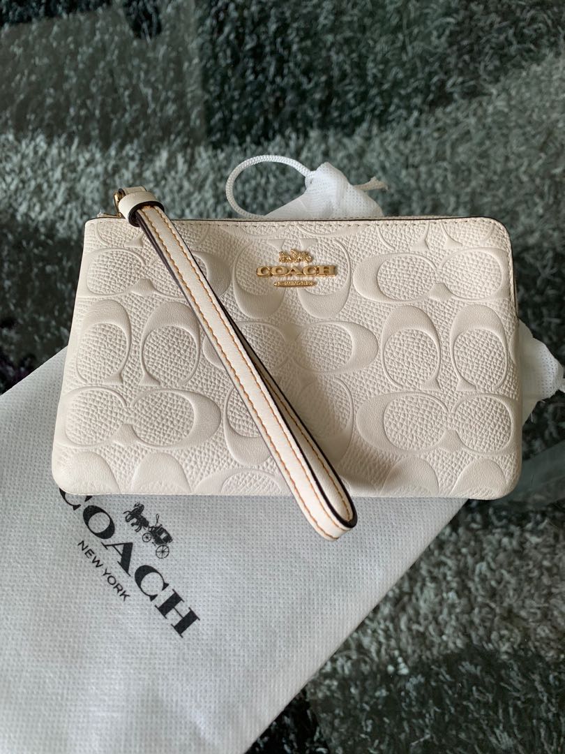 coach wristlet white