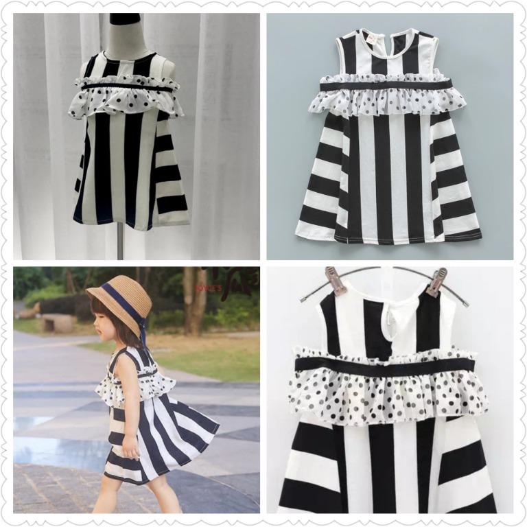 girls black and white gingham dress