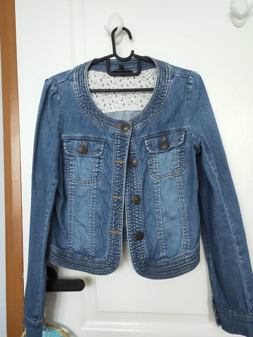 round neck denim jacket