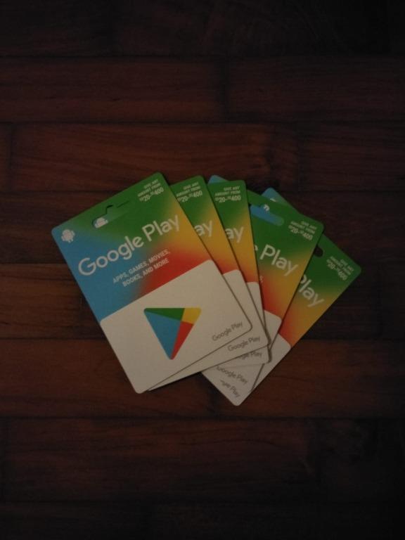 DISCOUNTED $20, $40, $80, $100 GOOGLE PLAY GIFT CARD, Tickets & Vouchers,  Vouchers on Carousell