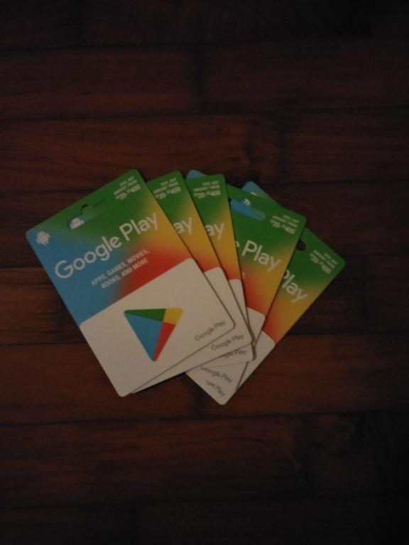 Discounted 40 80 100 Google Play Gift Card Tickets Vouchers Vouchers On Carousell