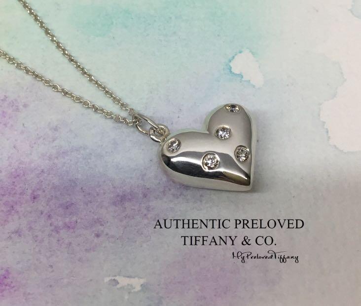 Etoile Heart Diamond Necklace Silver 