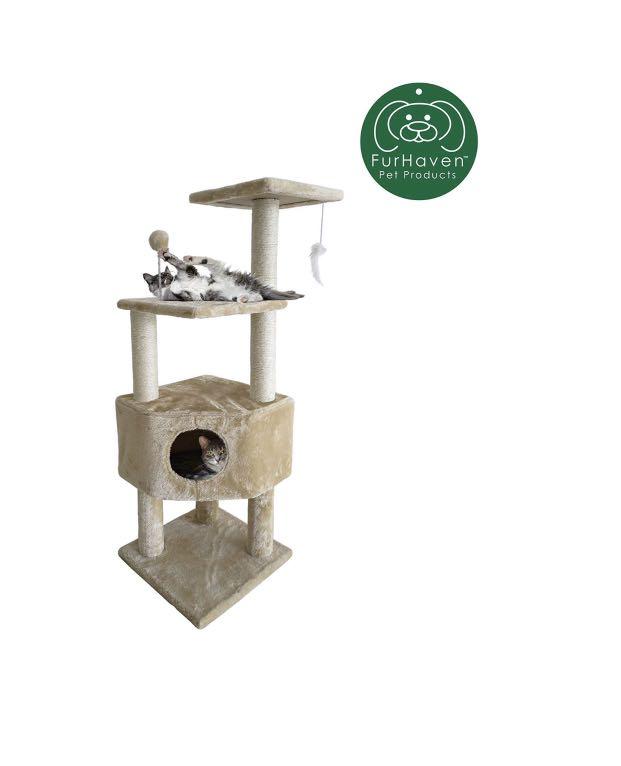 Furhaven Pet Cat Tree Tiger Tough Cat Tree House Condo