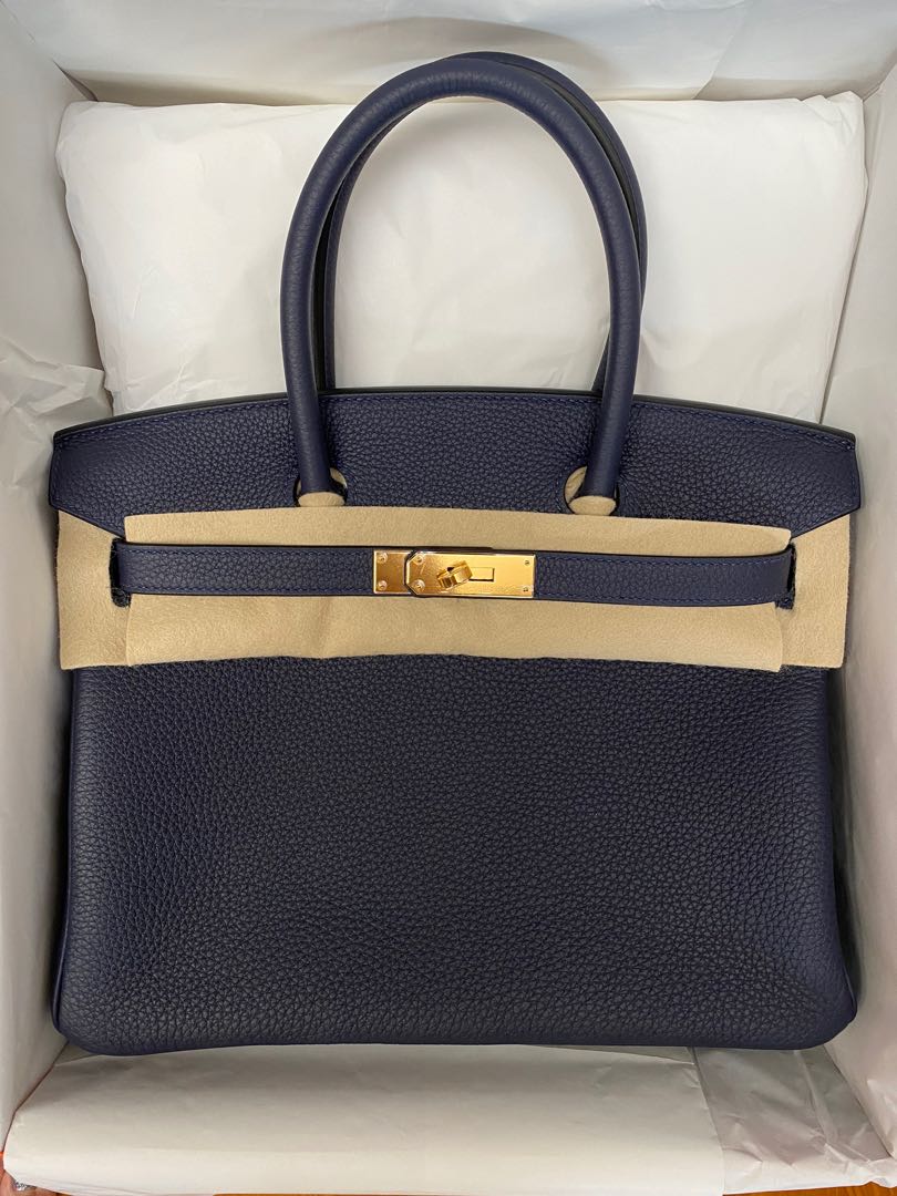 Birkin 25 Blue nuit Ghw togo, Luxury, Bags & Wallets on Carousell