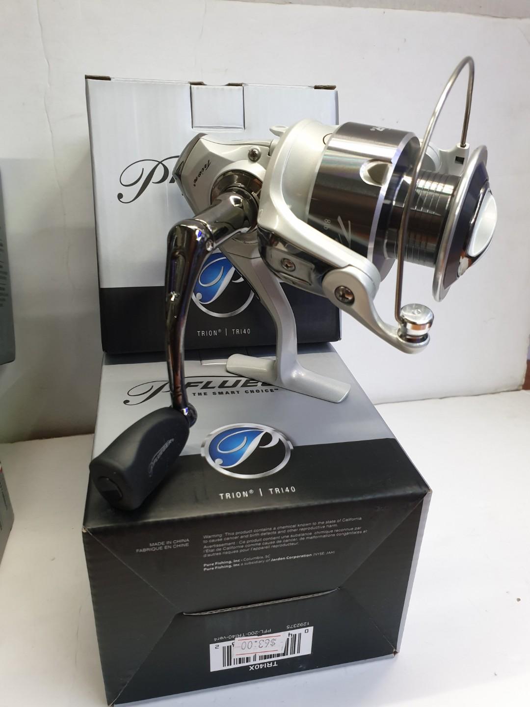 JUST & New Arrival Spinning Reel- Mid End US Version 2020 Model and Just  Launch S.E.A.!!!)= The 'PFLUEGER'- TRION.: D).TRI 35X.(Gear ratio: 5.2:1,  Drag: 4.5kg).= S$61.00/-. E).TRI 40X.(Gear ratio: 5.2:1, Drag: 5.4kg)=