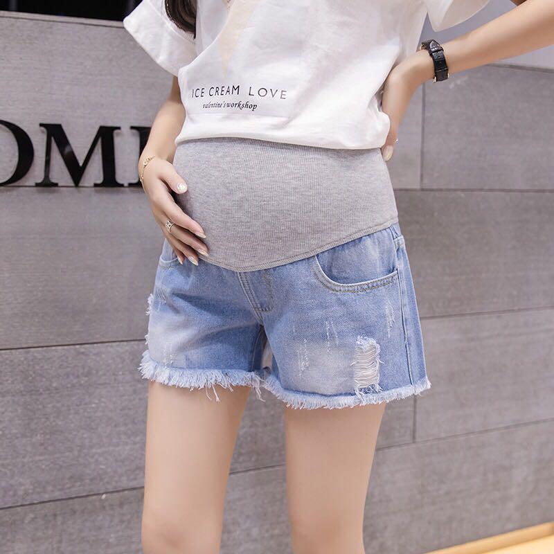 Maternity denim Shorts, Women's Fashion 