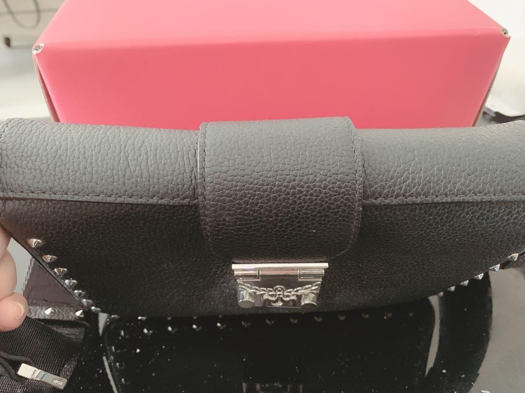 MCM Park Avenue Kaison Studded Leather Crossbody Bag Black
