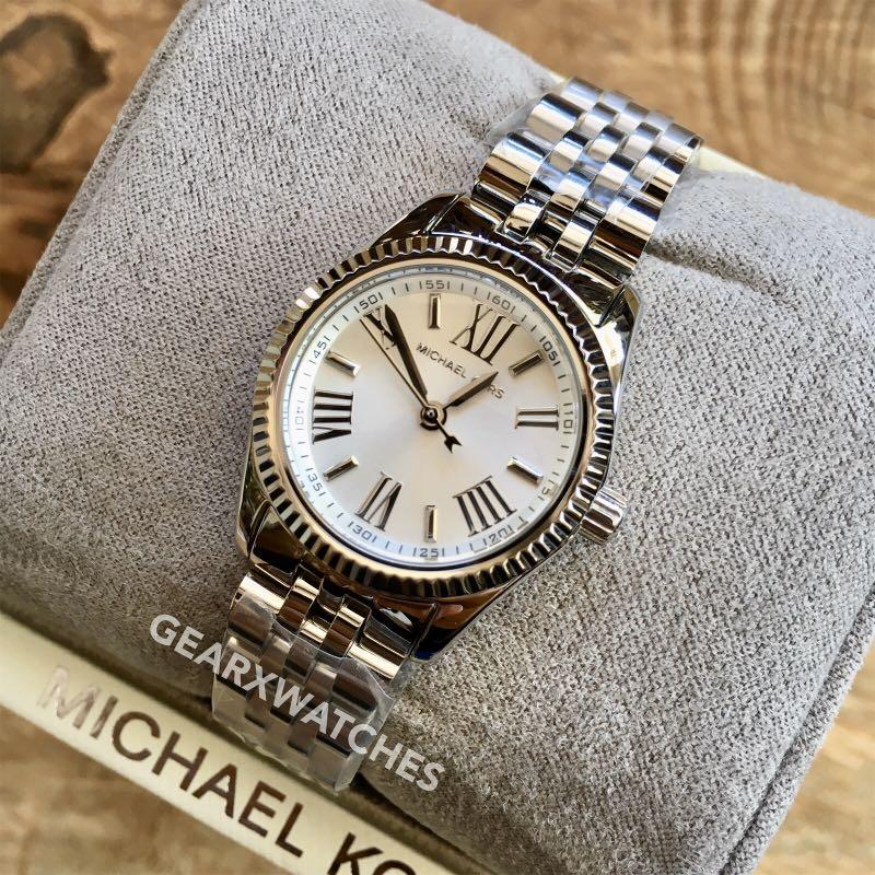 michael kors petite lexington watch silver