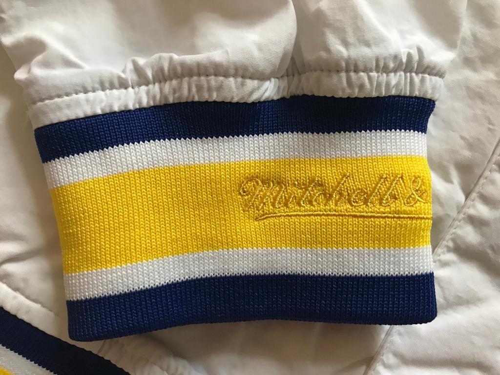 warriors white warm up jacket