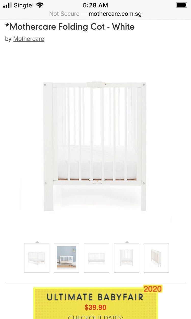 Mothercare new arrivals folding cot