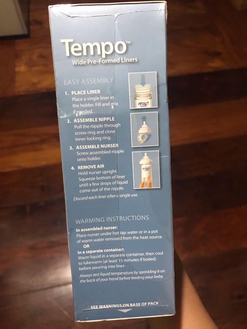 New Avent tempo liners fillers (Category: Weaning & Toddler Feeding) located in Quezon City. Submitted by jujuloco (Listing ID 272384402, Image 3). Description: New Avent Tempo pre formed liners fillers 50 pcs. Plastic outer wrapping is sealed. Top slightly perforated already due to being inside luggage (see pics). It’s absolutely brand new and sealed. Rfs: extras only Mop: bpi or bdo Shipping via fastrack add 65 in metro manila or can pick up in