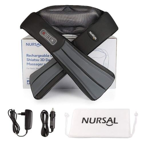 Nursal Rechargeable Cordless Shiatsu 3D Deep Kneading Massager