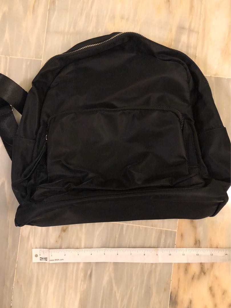 Nylon Backpack (Black, White)