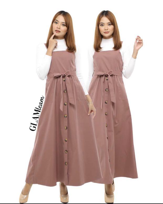 Overall deals dress muslimah