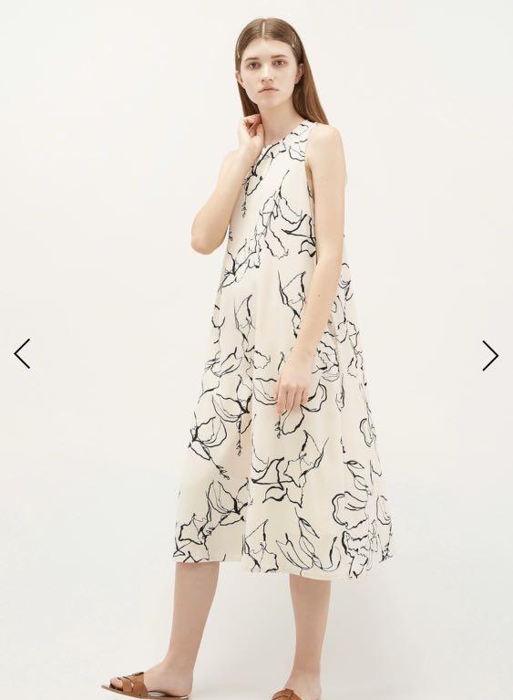 Black and cream midi dress Clearance