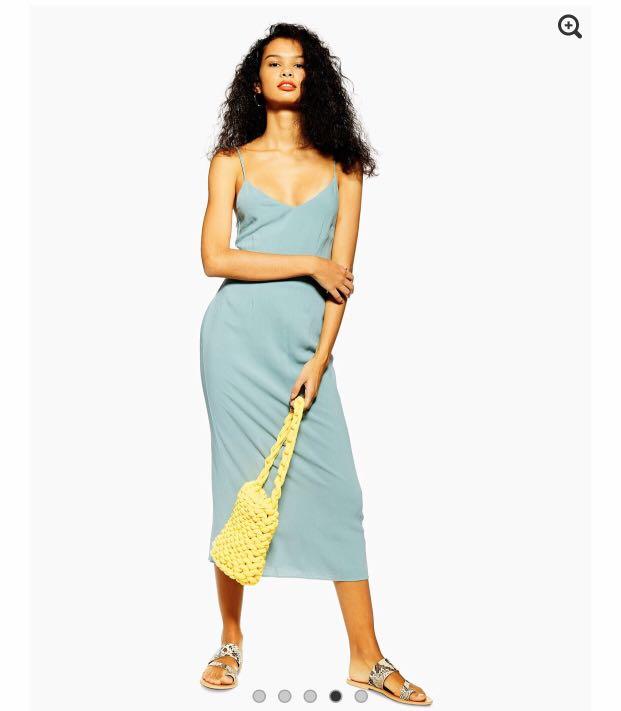 Topshop Tie Back Dress in Light Green, Women's Fashion, Tops