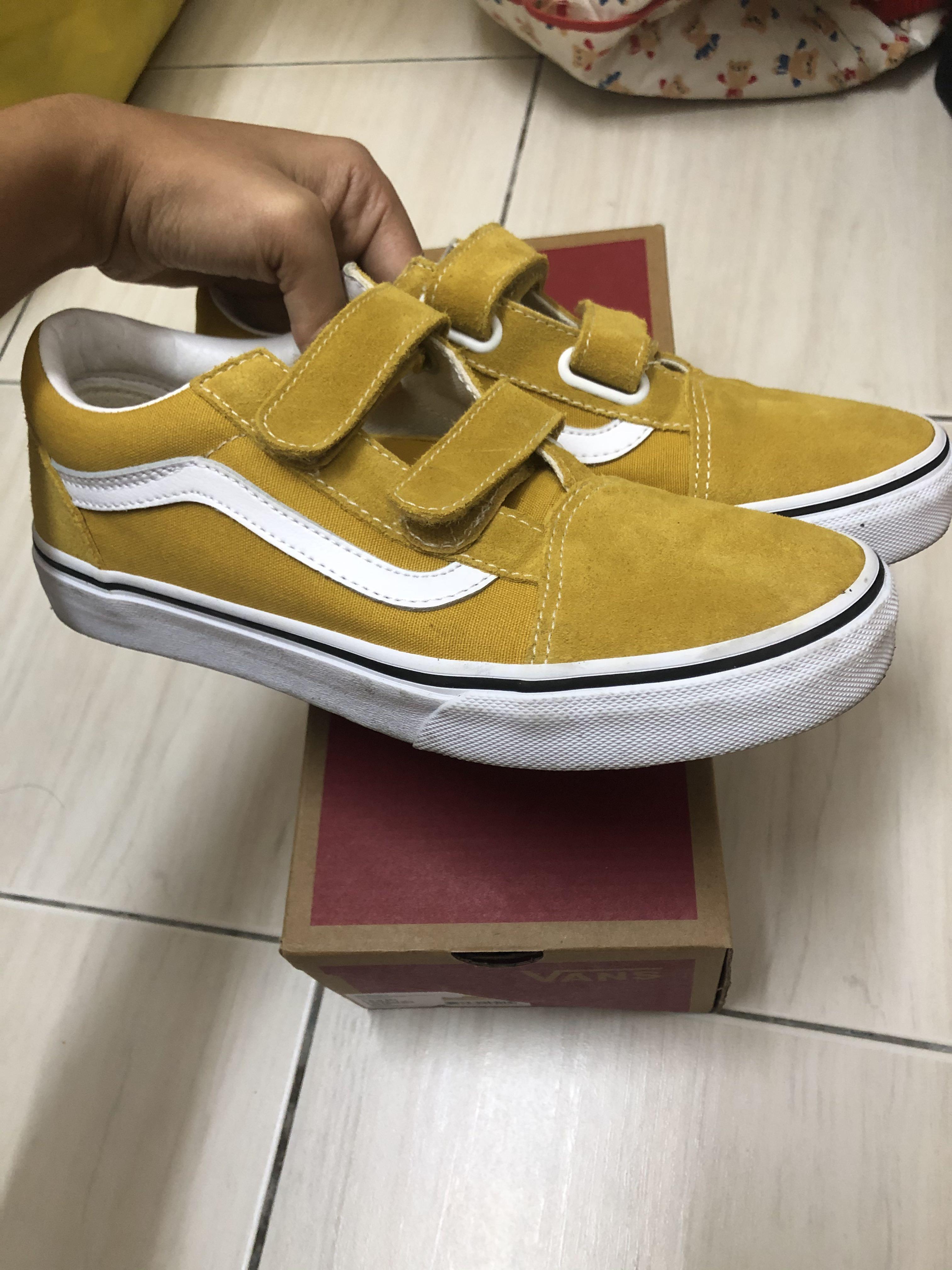 yellow velcro vans