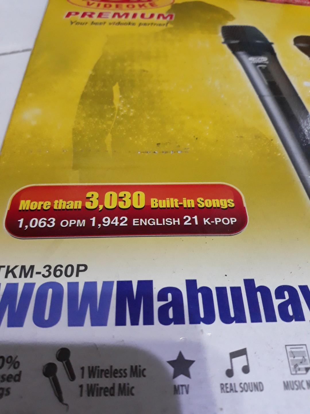 Vidéokaraoke Portable WowMabuhay Plus Premium TKR-301 - Occasion, Fonctionnel, Connectivité USB