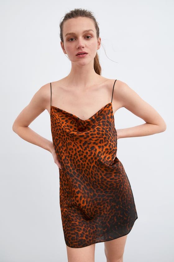 zara leopard slip dress