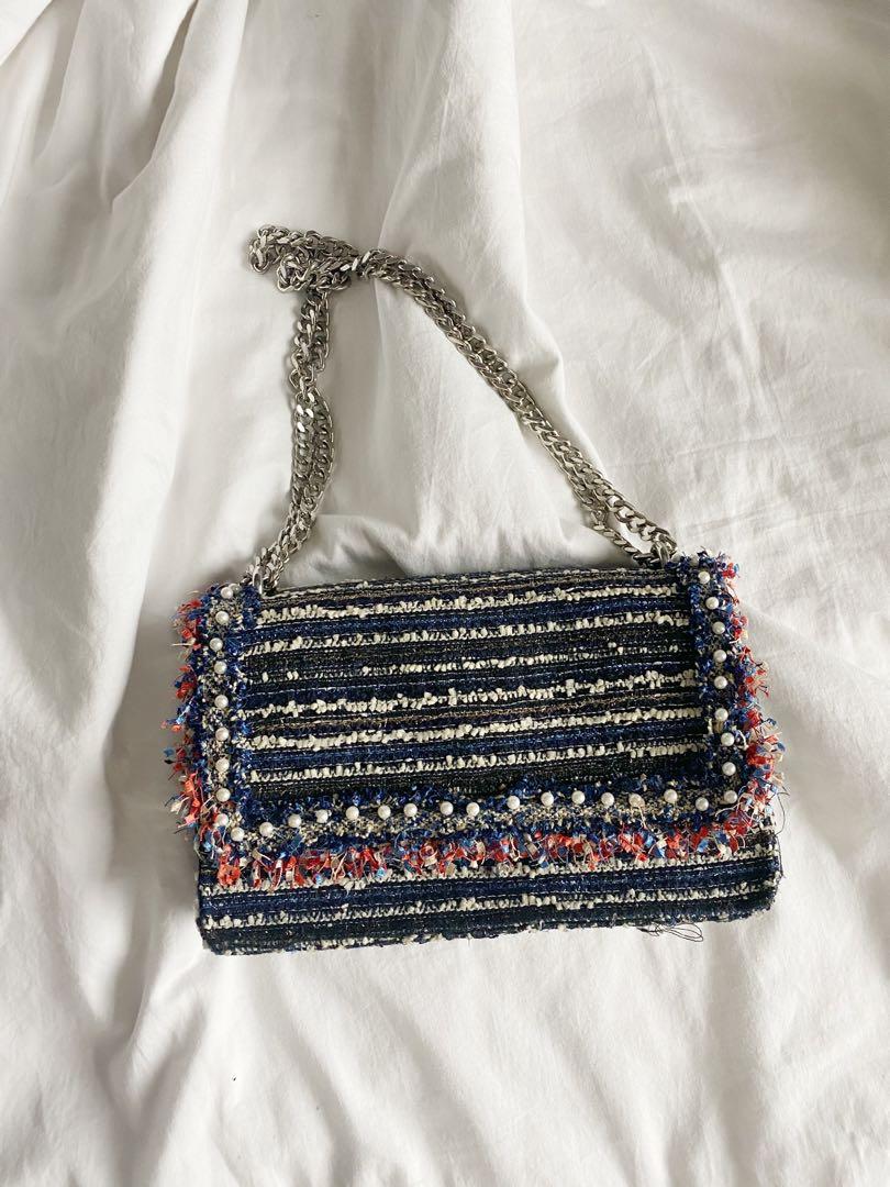 Tweed shop bag zara