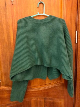 女士綠色直間針織上衣毛衣冷衫 (超厚版) women thick green designer knitwear jumper sweater cardigan64246685927297110