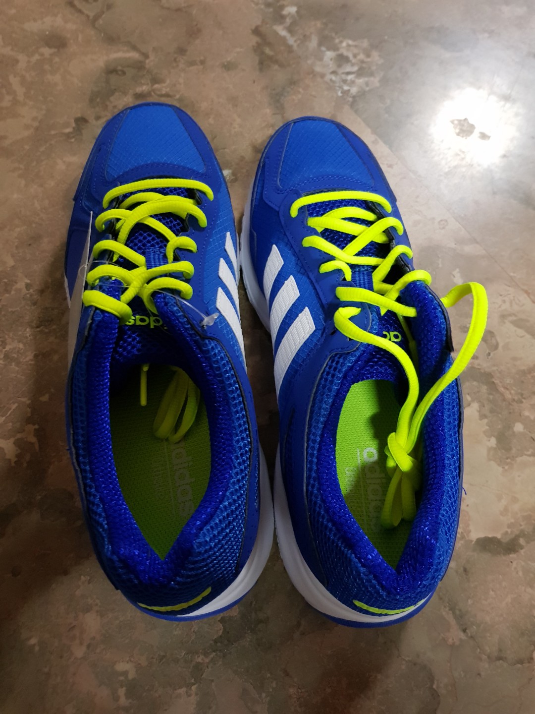 adidas blue and lime green shoes