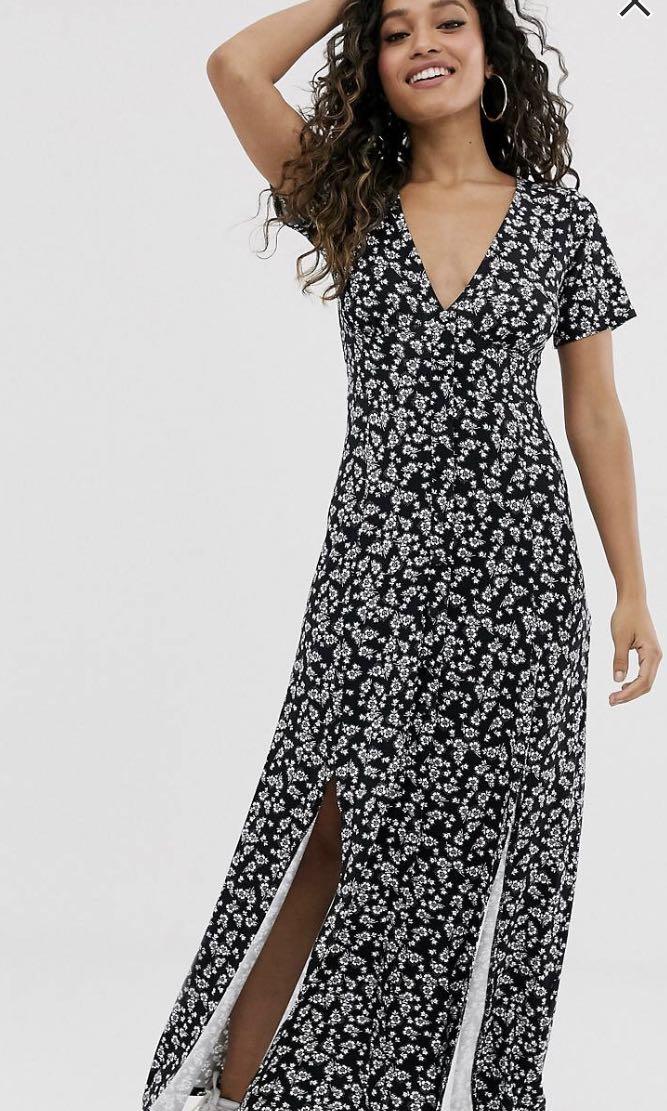 Button through maxi dress clearance